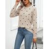 Zeagoo Womens 2026 Fall Sweaters Long Sleeve Tops Classic Crew Neck Pullover Sweaters Loose Dressy Casual Basic Clothes(Love Print-khaki)