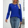 Zeagoo Womens 2026 Fall Sweaters Long Sleeve Tops Classic Crew Neck Pullover Sweaters Loose Dressy Casual Basic Clothes(Navy Blue)