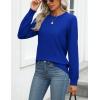 Zeagoo Womens 2026 Fall Sweaters Long Sleeve Tops Classic Crew Neck Pullover Sweaters Loose Dressy Casual Basic Clothes(Navy Blue)