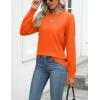 Zeagoo Womens 2026 Fall Sweaters Long Sleeve Tops Classic Crew Neck Pullover Sweaters Loose Dressy Casual Basic Clothes(Orange)