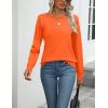 Zeagoo Womens 2026 Fall Sweaters Long Sleeve Tops Classic Crew Neck Pullover Sweaters Loose Dressy Casual Basic Clothes(Orange)