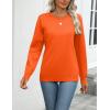 Zeagoo Womens 2026 Fall Sweaters Long Sleeve Tops Classic Crew Neck Pullover Sweaters Loose Dressy Casual Basic Clothes(Orange)