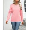 Zeagoo Womens 2026 Fall Sweaters Long Sleeve Tops Classic Crew Neck Pullover Sweaters Loose Dressy Casual Basic Clothes(Pink)