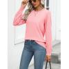 Zeagoo Womens 2026 Fall Sweaters Long Sleeve Tops Classic Crew Neck Pullover Sweaters Loose Dressy Casual Basic Clothes(Pink)