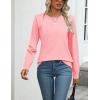 Zeagoo Womens 2026 Fall Sweaters Long Sleeve Tops Classic Crew Neck Pullover Sweaters Loose Dressy Casual Basic Clothes(Pink)