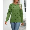 Zeagoo Womens 2026 Fall Sweaters Long Sleeve Tops Classic Crew Neck Pullover Sweaters Loose Dressy Casual Basic Clothes(Polka Dot-green)