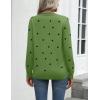 Zeagoo Womens 2026 Fall Sweaters Long Sleeve Tops Classic Crew Neck Pullover Sweaters Loose Dressy Casual Basic Clothes(Polka Dot-green)