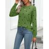 Zeagoo Womens 2026 Fall Sweaters Long Sleeve Tops Classic Crew Neck Pullover Sweaters Loose Dressy Casual Basic Clothes(Polka Dot-green)