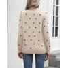 Zeagoo Womens 2026 Fall Sweaters Long Sleeve Tops Classic Crew Neck Pullover Sweaters Loose Dressy Casual Basic Clothes(Polka Dot-khaki)