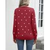 Zeagoo Womens 2026 Fall Sweaters Long Sleeve Tops Classic Crew Neck Pullover Sweaters Loose Dressy Casual Basic Clothes(Polka Dot-red)