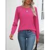 Zeagoo Womens 2026 Fall Sweaters Long Sleeve Tops Classic Crew Neck Pullover Sweaters Loose Dressy Casual Basic Clothes(Rose Red)