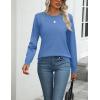Zeagoo Womens 2026 Fall Sweaters Long Sleeve Tops Classic Crew Neck Pullover Sweaters Loose Dressy Casual Basic Clothes(Sky Blue)