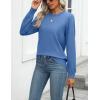 Zeagoo Womens 2026 Fall Sweaters Long Sleeve Tops Classic Crew Neck Pullover Sweaters Loose Dressy Casual Basic Clothes(Sky Blue)