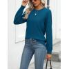 Zeagoo Womens 2026 Fall Sweaters Long Sleeve Tops Classic Crew Neck Pullover Sweaters Loose Dressy Casual Basic Clothes(Turquoise)
