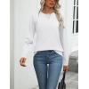 Zeagoo Womens 2026 Fall Sweaters Long Sleeve Tops Classic Crew Neck Pullover Sweaters Loose Dressy Casual Basic Clothes(White)