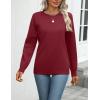 Zeagoo Womens 2026 Fall Sweaters Long Sleeve Tops Classic Crew Neck Pullover Sweaters Loose Dressy Casual Basic Clothes(Wine Red)