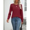Zeagoo Womens 2026 Fall Sweaters Long Sleeve Tops Classic Crew Neck Pullover Sweaters Loose Dressy Casual Basic Clothes(Wine Red)