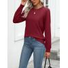 Zeagoo Womens 2026 Fall Sweaters Long Sleeve Tops Classic Crew Neck Pullover Sweaters Loose Dressy Casual Basic Clothes(Wine Red)