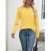 Zeagoo Womens 2026 Fall Sweaters Long Sleeve Tops Classic Crew Neck Pullover Sweaters Loose Dressy Casual Basic Clothes(Yellow)