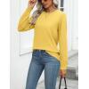 Zeagoo Womens 2026 Fall Sweaters Long Sleeve Tops Classic Crew Neck Pullover Sweaters Loose Dressy Casual Basic Clothes(Yellow)