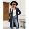 Zeagoo Women’s Long Cardigan Sweaters Lightweight Sweater Long Sleeve Open Front Casual Knit Duster Cardigans with Pocket(A_navy Blue)