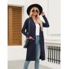 Zeagoo Women’s Long Cardigan Sweaters Lightweight Sweater Long Sleeve Open Front Casual Knit Duster Cardigans with Pocket(A_navy Blue)
