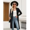 Zeagoo Women’s Long Cardigan Sweaters Lightweight Sweater Long Sleeve Open Front Casual Knit Duster Cardigans with Pocket(Black)