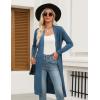 Zeagoo Women’s Long Cardigan Sweaters Lightweight Sweater Long Sleeve Open Front Casual Knit Duster Cardigans with Pocket(Blue)