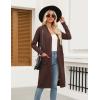 Zeagoo Women’s Long Cardigan Sweaters Lightweight Sweater Long Sleeve Open Front Casual Knit Duster Cardigans with Pocket(Brown)