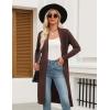 Zeagoo Women’s Long Cardigan Sweaters Lightweight Sweater Long Sleeve Open Front Casual Knit Duster Cardigans with Pocket(Brown)