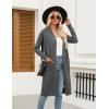 Zeagoo Women’s Long Cardigan Sweaters Lightweight Sweater Long Sleeve Open Front Casual Knit Duster Cardigans with Pocket(Dark Grey)