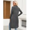 Zeagoo Women’s Long Cardigan Sweaters Lightweight Sweater Long Sleeve Open Front Casual Knit Duster Cardigans with Pocket(Dark Grey)