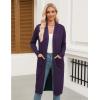 Zeagoo Women’s Long Cardigan Sweaters Lightweight Sweater Long Sleeve Open Front Casual Knit Duster Cardigans with Pocket(Dark Purple)