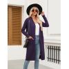Zeagoo Women’s Long Cardigan Sweaters Lightweight Sweater Long Sleeve Open Front Casual Knit Duster Cardigans with Pocket(Dark Purple)