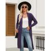 Zeagoo Women’s Long Cardigan Sweaters Lightweight Sweater Long Sleeve Open Front Casual Knit Duster Cardigans with Pocket(Dark Purple)