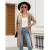 Zeagoo Women’s Long Cardigan Sweaters Lightweight Sweater Long Sleeve Open Front Casual Knit Duster Cardigans with Pocket(Khaki)