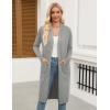 Zeagoo Women’s Long Cardigan Sweaters Lightweight Sweater Long Sleeve Open Front Casual Knit Duster Cardigans with Pocket(Light Grey)