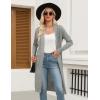 Zeagoo Women’s Long Cardigan Sweaters Lightweight Sweater Long Sleeve Open Front Casual Knit Duster Cardigans with Pocket(Light Grey)
