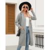 Zeagoo Women’s Long Cardigan Sweaters Lightweight Sweater Long Sleeve Open Front Casual Knit Duster Cardigans with Pocket(Light Grey)