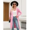 Zeagoo Women’s Long Cardigan Sweaters Lightweight Sweater Long Sleeve Open Front Casual Knit Duster Cardigans with Pocket(Pink)