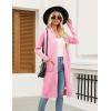 Zeagoo Women’s Long Cardigan Sweaters Lightweight Sweater Long Sleeve Open Front Casual Knit Duster Cardigans with Pocket(Pink)