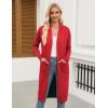 Zeagoo Women’s Long Cardigan Sweaters Lightweight Sweater Long Sleeve Open Front Casual Knit Duster Cardigans with Pocket(Red)