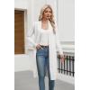 Zeagoo Women’s Long Cardigan Sweaters Lightweight Sweater Long Sleeve Open Front Casual Knit Duster Cardigans with Pocket(White)