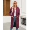 Zeagoo Women’s Long Cardigan Sweaters Lightweight Sweater Long Sleeve Open Front Casual Knit Duster Cardigans with Pocket(Wine Red)