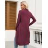 Zeagoo Women’s Long Cardigan Sweaters Lightweight Sweater Long Sleeve Open Front Casual Knit Duster Cardigans with Pocket(Wine Red)