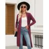 Zeagoo Women’s Long Cardigan Sweaters Lightweight Sweater Long Sleeve Open Front Casual Knit Duster Cardigans with Pocket(Wine Red)