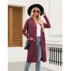 Zeagoo Women’s Long Cardigan Sweaters Lightweight Sweater Long Sleeve Open Front Casual Knit Duster Cardigans with Pocket(Wine Red)