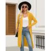 Zeagoo Women’s Long Cardigan Sweaters Lightweight Sweater Long Sleeve Open Front Casual Knit Duster Cardigans with Pocket(Yellow)
