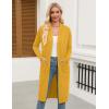 Zeagoo Women’s Long Cardigan Sweaters Lightweight Sweater Long Sleeve Open Front Casual Knit Duster Cardigans with Pocket(Yellow)