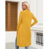 Zeagoo Women’s Long Cardigan Sweaters Lightweight Sweater Long Sleeve Open Front Casual Knit Duster Cardigans with Pocket(Yellow)
